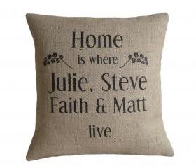 Personalised 'Home Is Where We Live' Pillow Cover