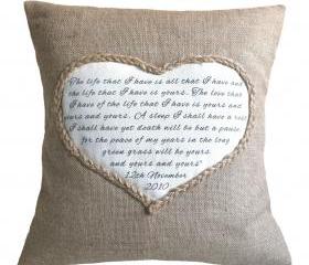 Personalised Heart Pillow Cover