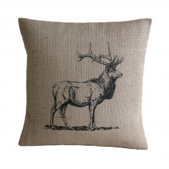 Vintage Stag Deer Pillow Cover  